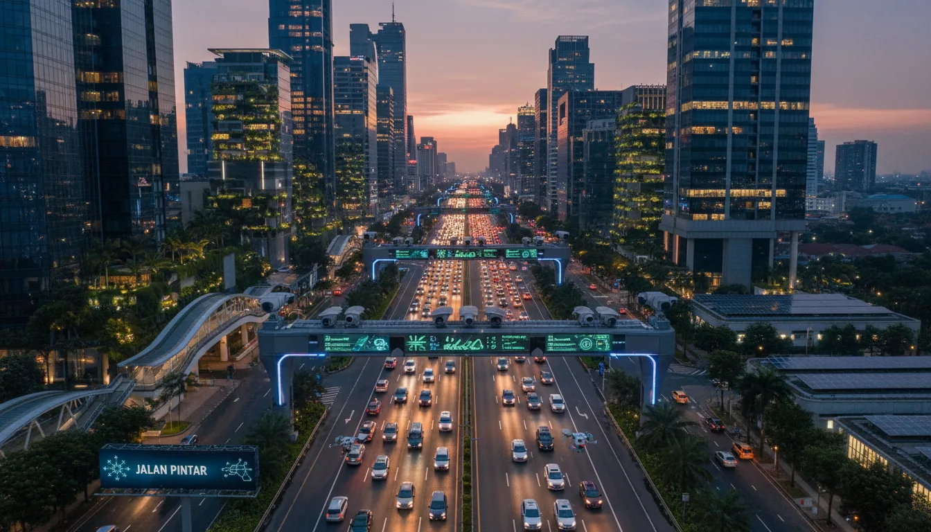 AI-assisted traffic management operating across an Indonesian city center